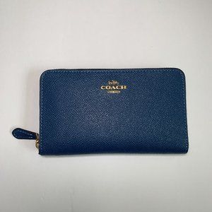 Coach Boutique Medium Zip Around Wallet - True Blue/Brass